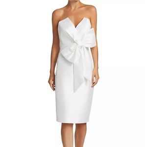 Badgley mischka mikado white bridal shower/rehearsal dinner dress size 8